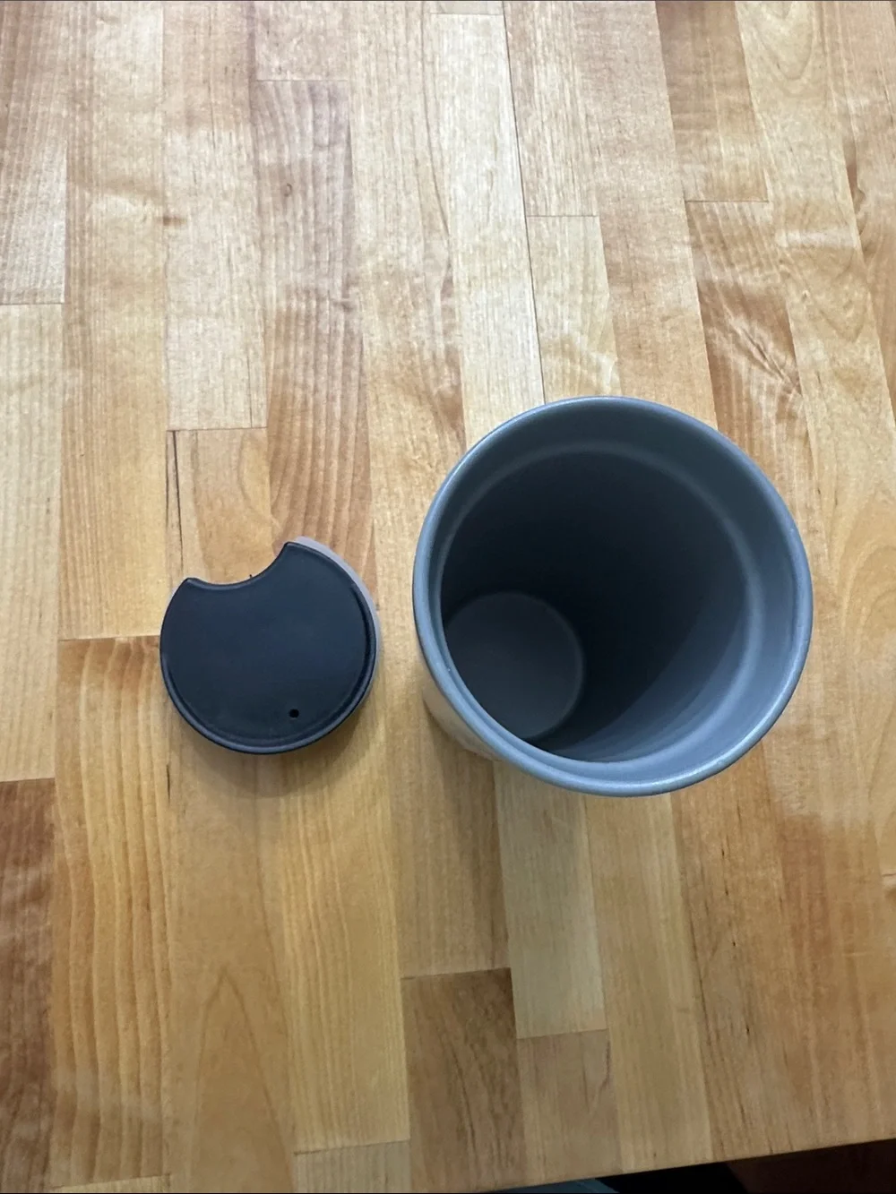 Gray Travel Tumbler with 'Sweater Weather' Script